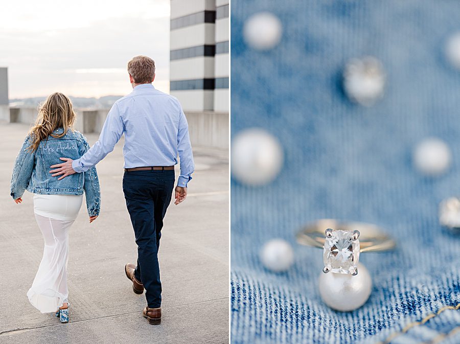 engagement ring sitting on top of pearl