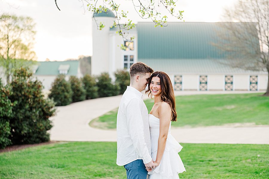 cute couple at sunrise marblegate farm engagement