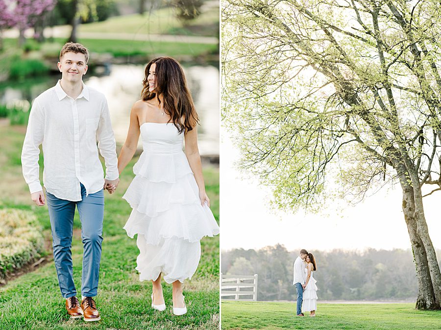 beautiful lighting at sunrise marblegate farm engagement