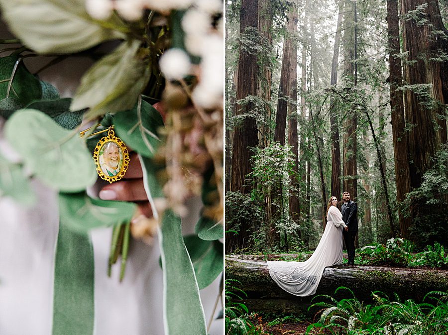 bridal bouquet detail at Redwood National Park Wedding