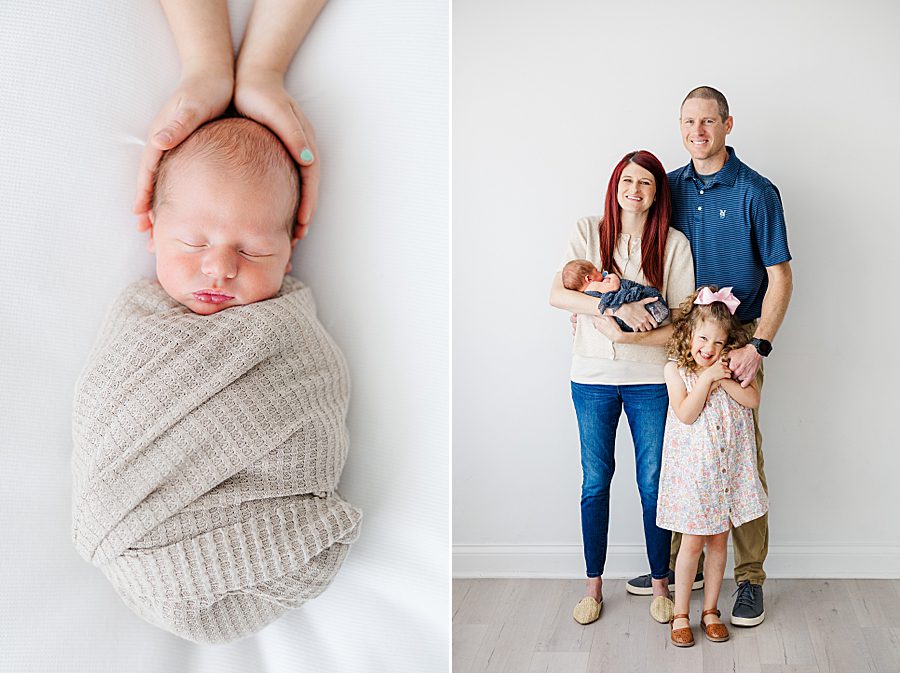 white room studio newborn session