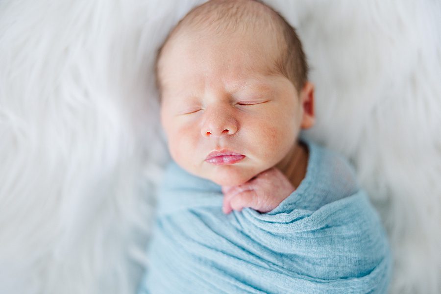 swaddled baby boy