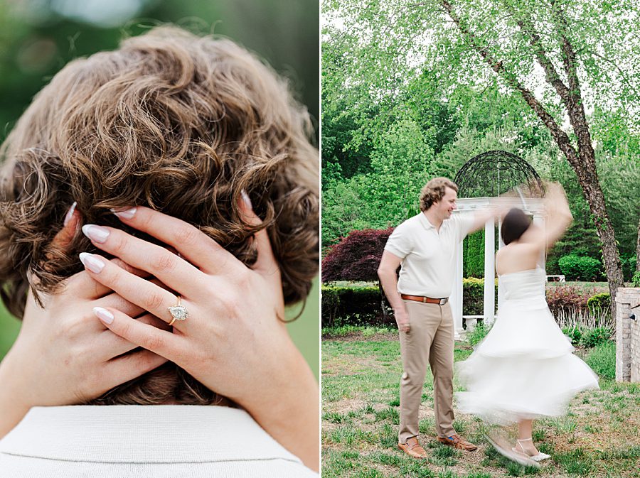 blurred twirling photo at castleton estate engagement