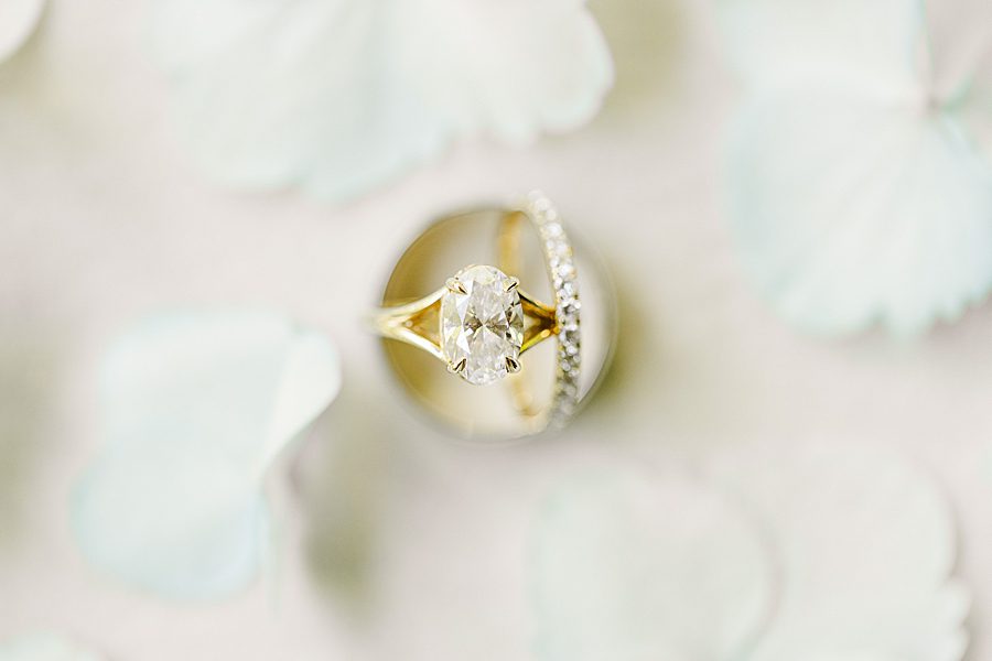 wedding band flat lay