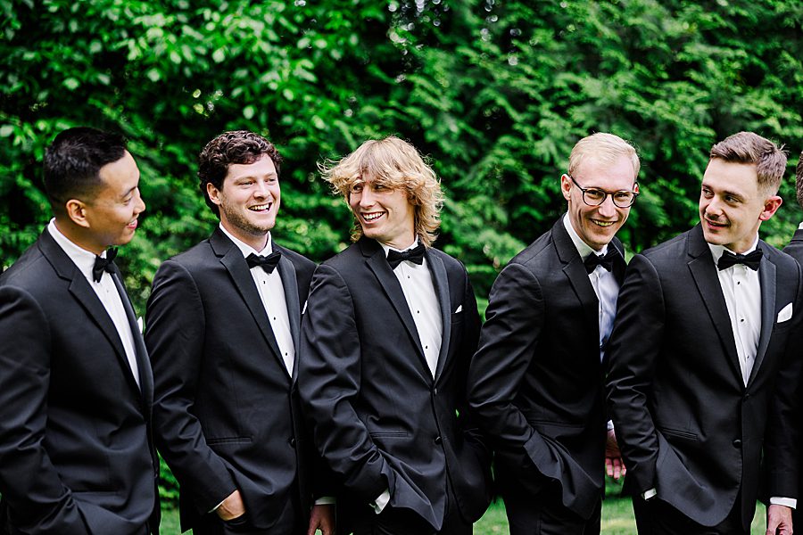 groomsmen at dancing bear wedding