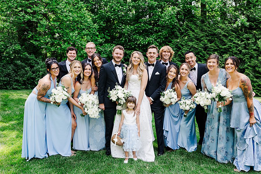 wedding party photos at dancing bear wedding