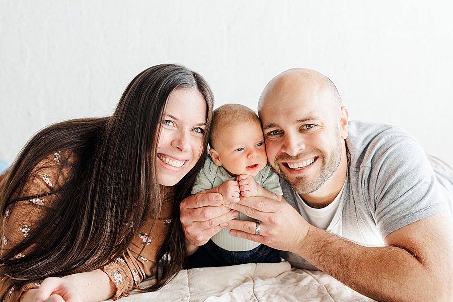 parents with newborn son