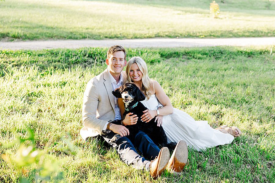 couple with family dog