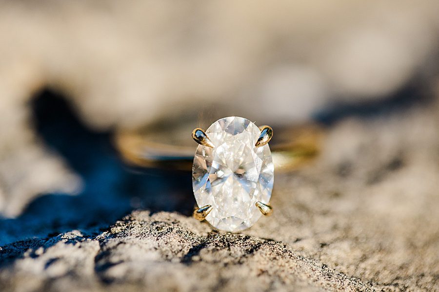 engagement ring on rock at marblegate engagement