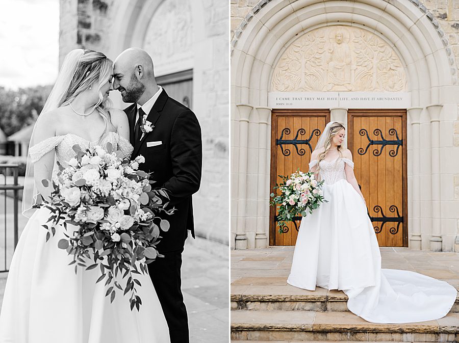 bridal portrait at press room catholic wedding