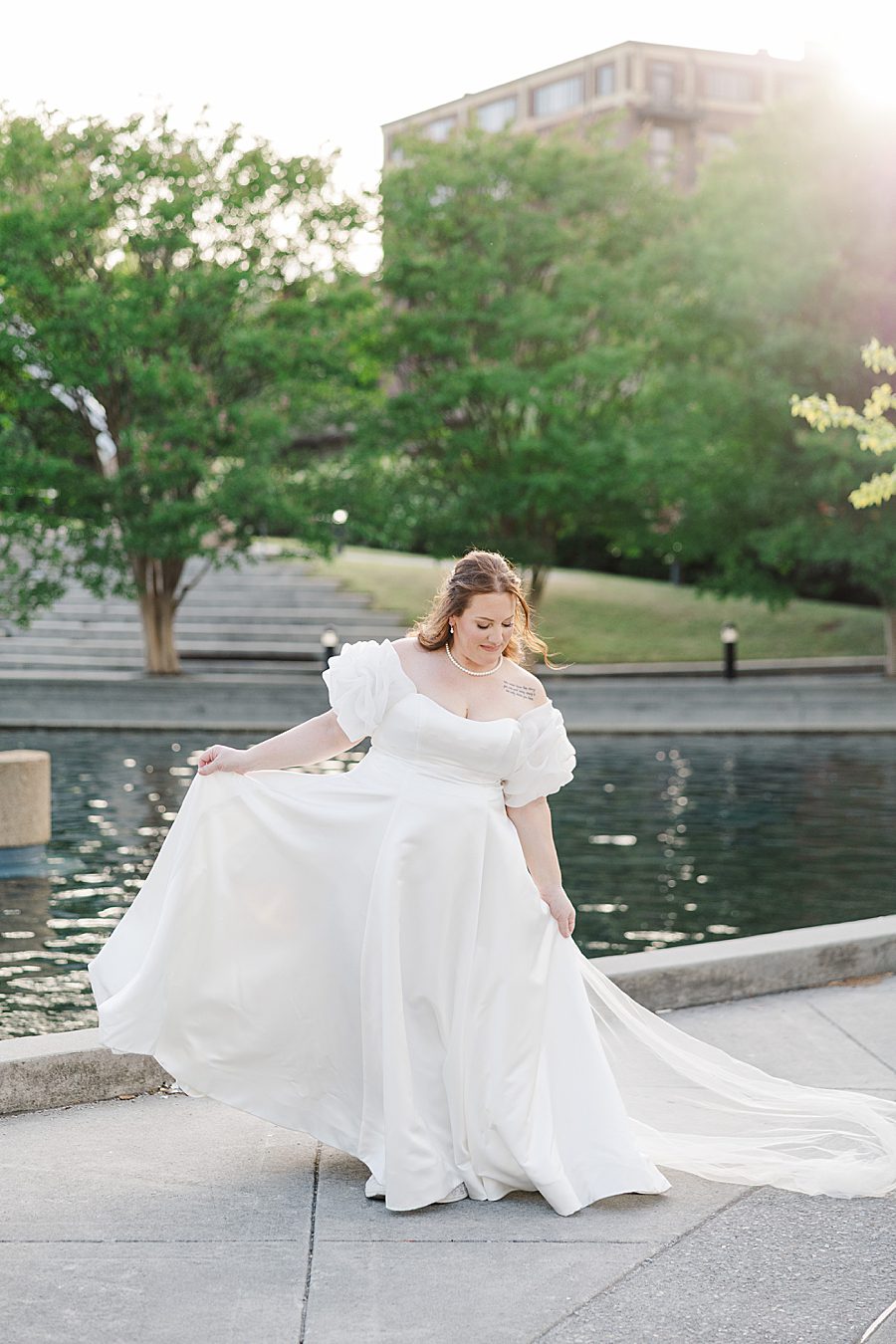 bridal photos at world's fair site