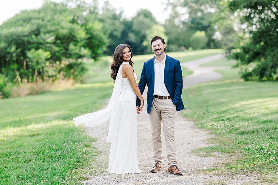 golden hour at garden engagement session