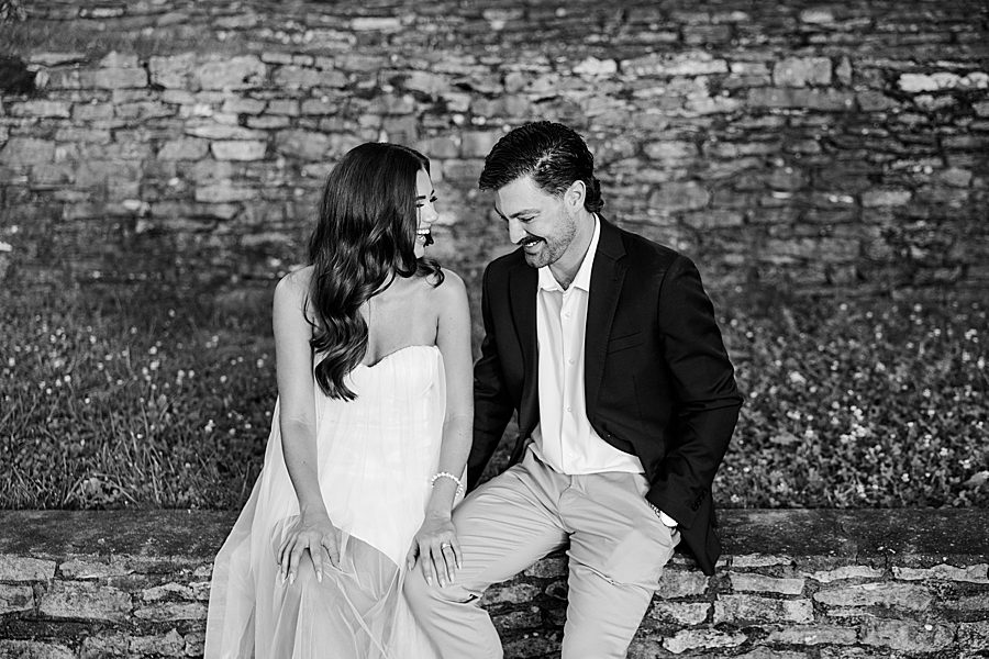 black and white photo of couple