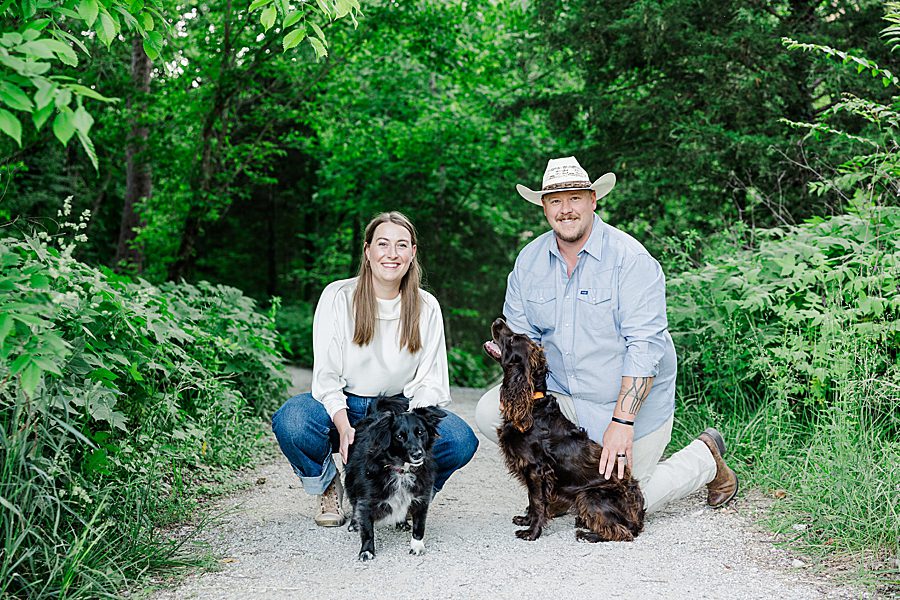 mead's quarry anniversary session with couple and dogs