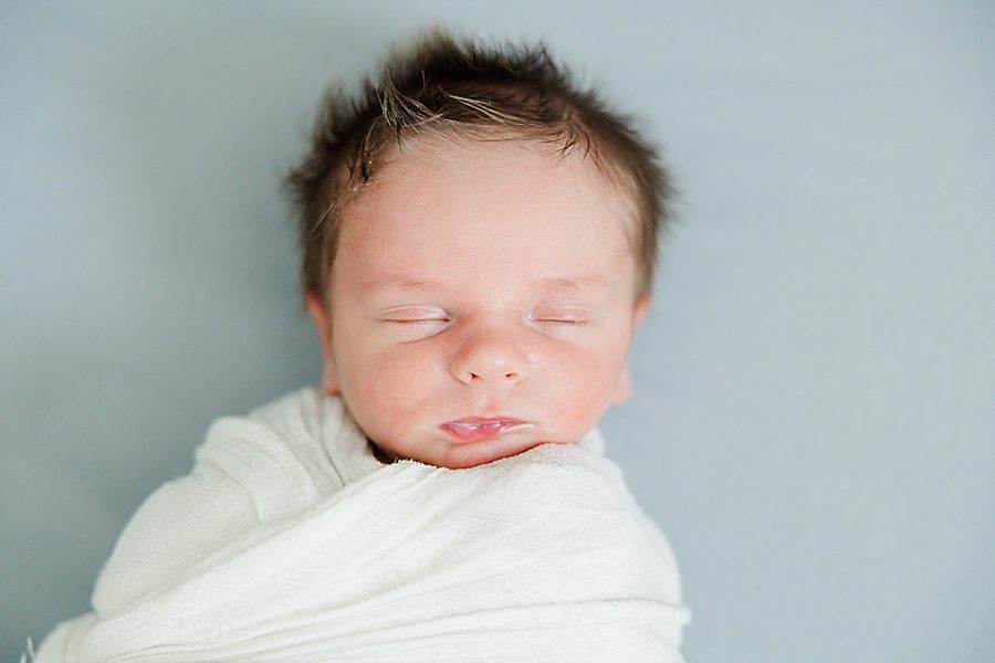 baby boy swaddled
