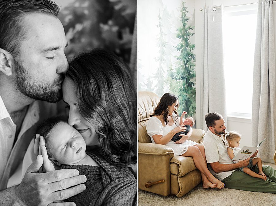black and white photo of family 