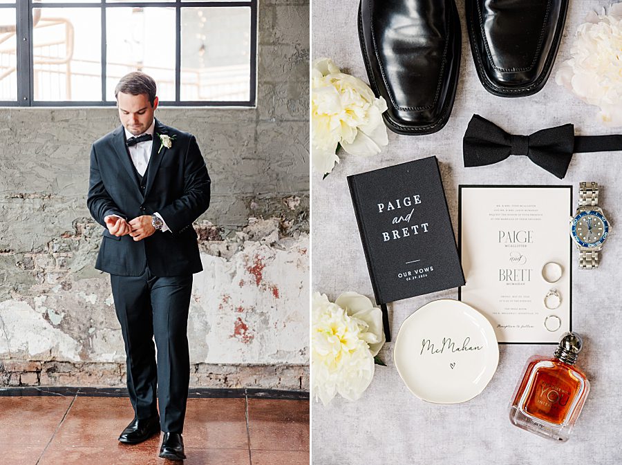 groom details for summer press room wedding