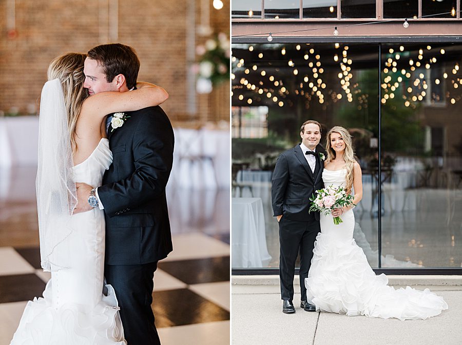 bride and groom portraits at summer press room wedding