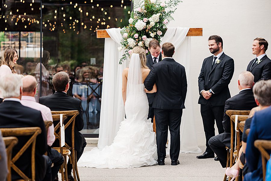 ceremony at summer press room wedding