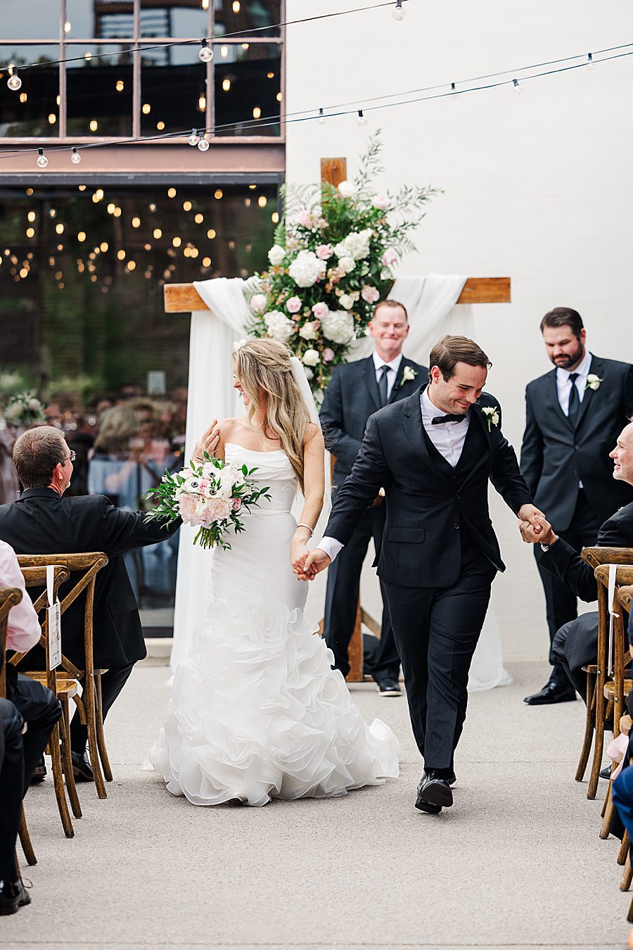 recessional from summer press room wedding