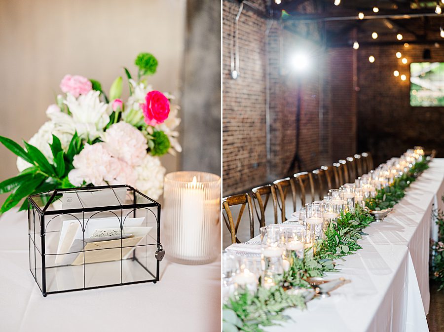reception space at summer press room wedding