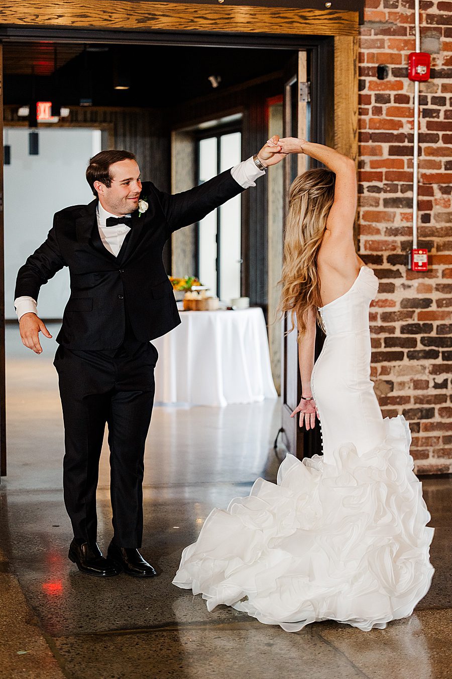 first dance at summer press room wedding reception