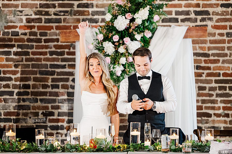 happy bride during reception