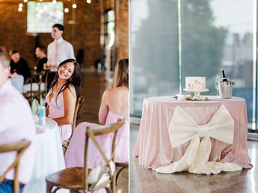 cake table with large with bow