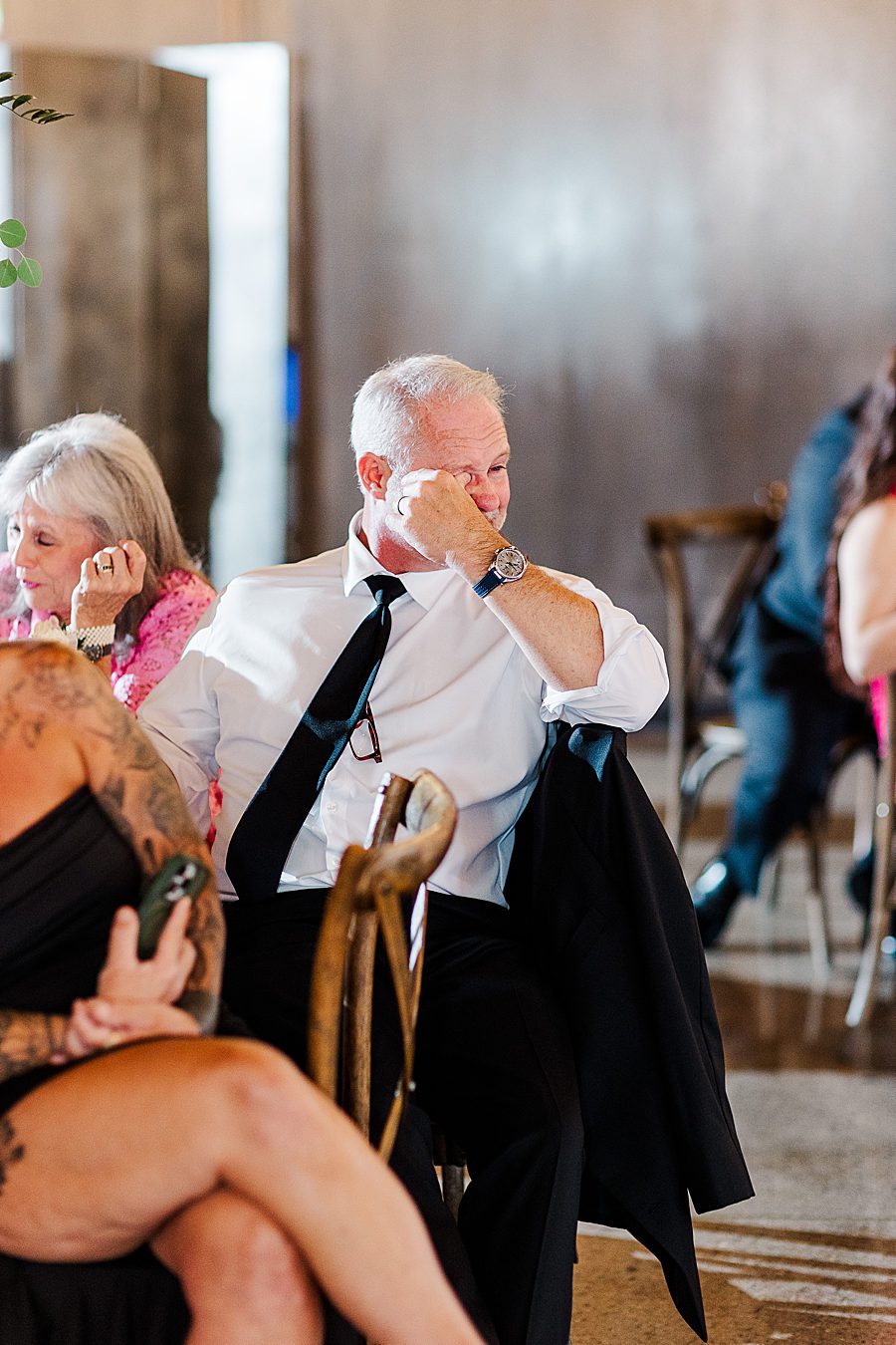 emotional guest during wedding reception