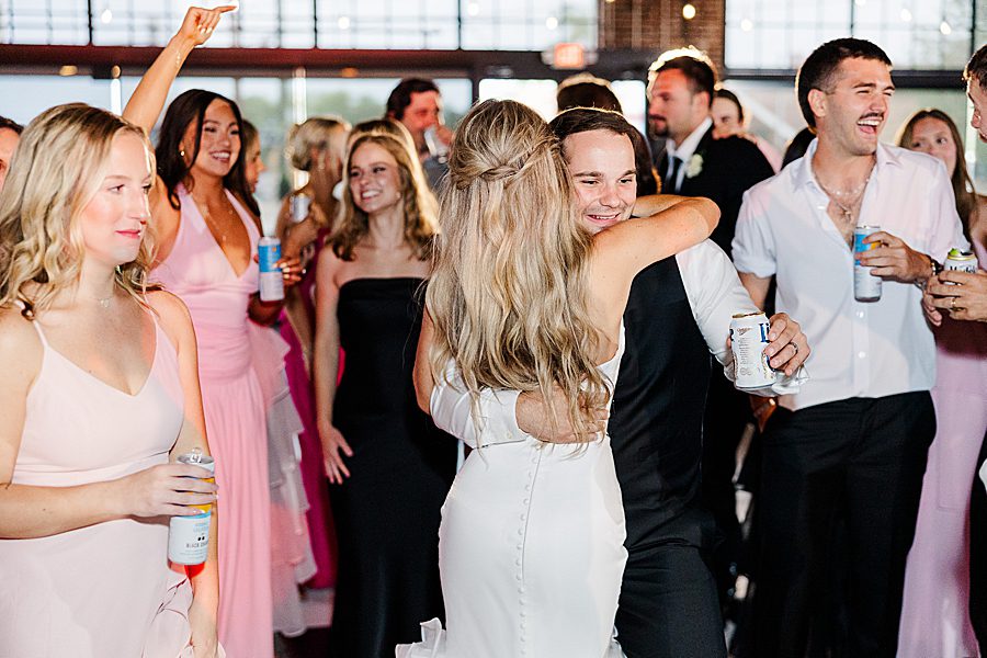 bride and groom dancing at reception