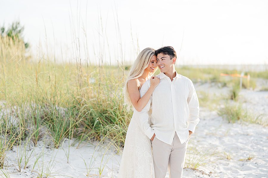 beach background at anna maria island anniversary session