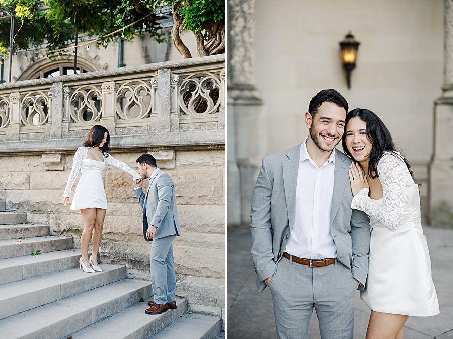 kiss on hand at biltmore estate engagement session