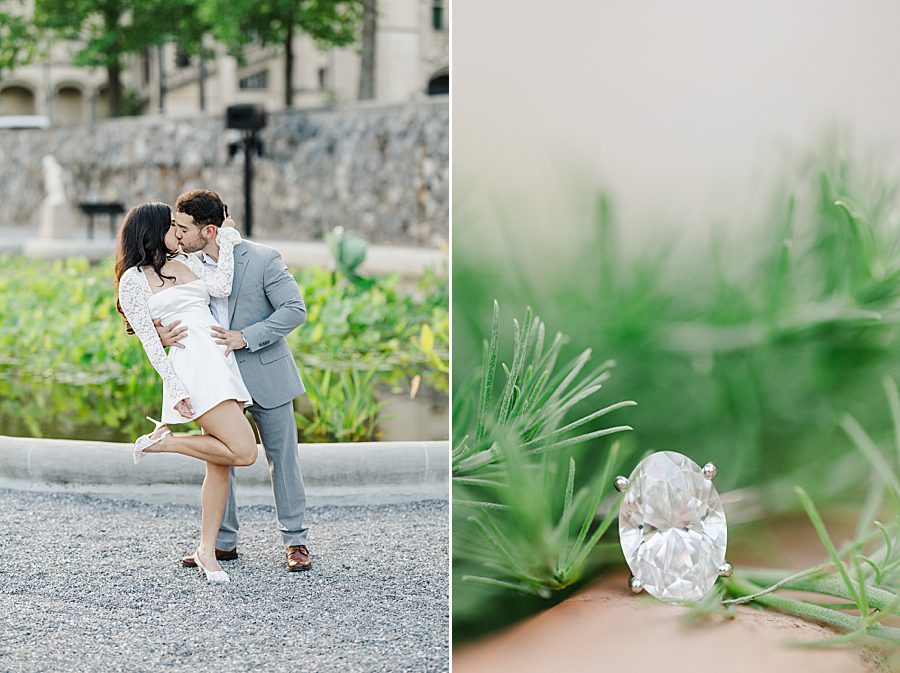 diamond ring at biltmore estate engagement session