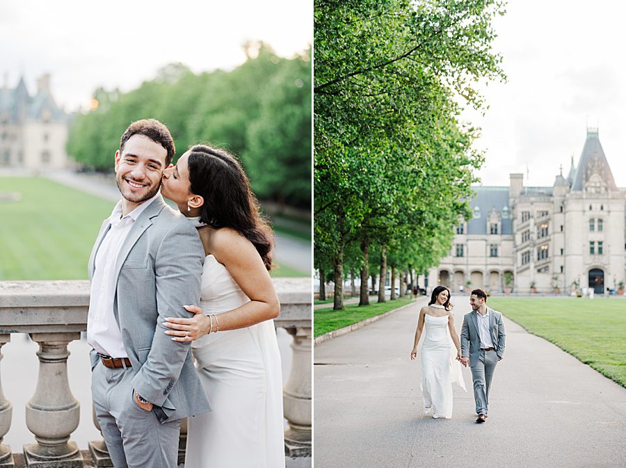woman kissing man's cheek