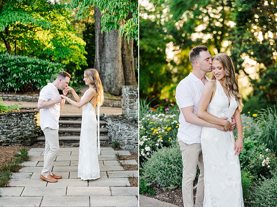kiss on hand at photography session