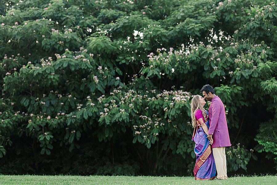lakeshore park wedding portraits during golden hour