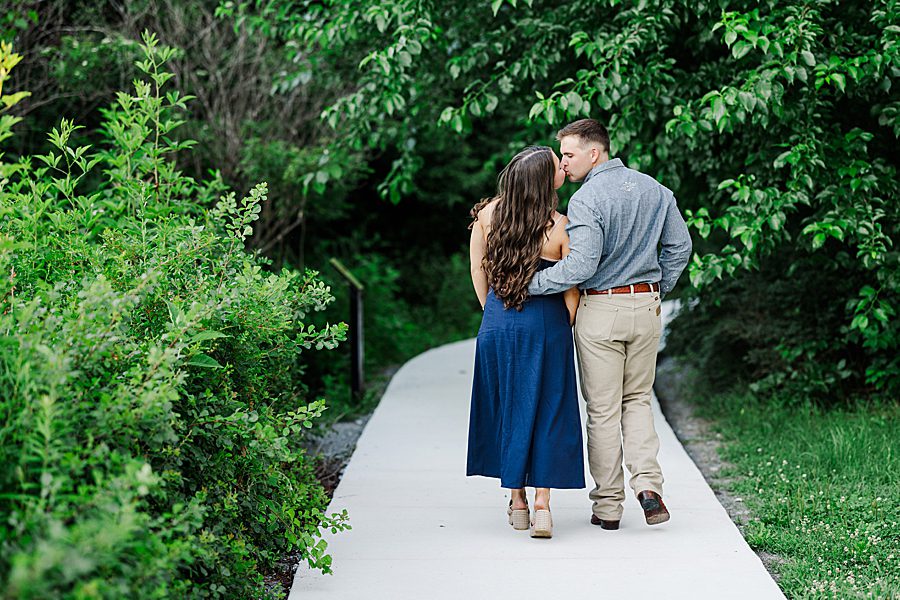 couple kissing at seven islands engagement session