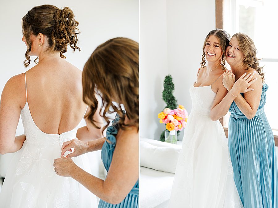 bride getting ready for wildflower event center wedding
