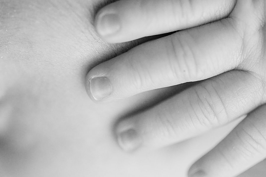 close up of baby hand