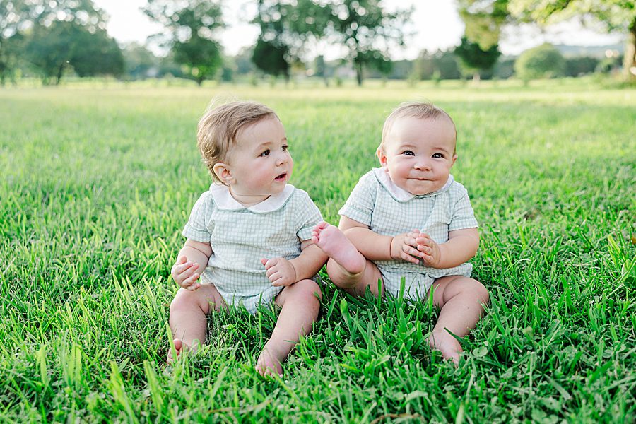 twins at baby's first year session