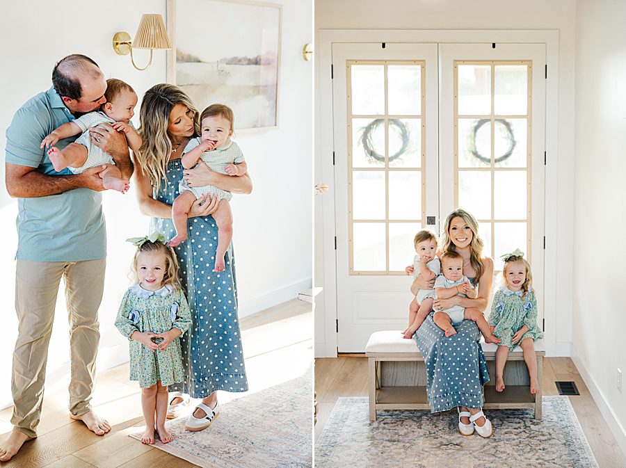 family of 5 at baby's first year session
