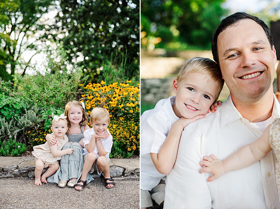 siblings sitting together at baby's first year session