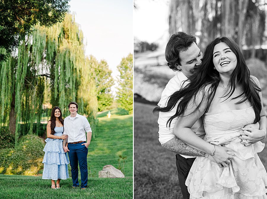 black and white photo of happy couple at farragut engagement session
