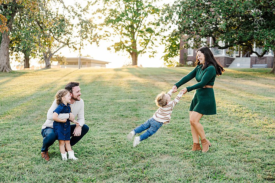 golden hour at lakeshore family session