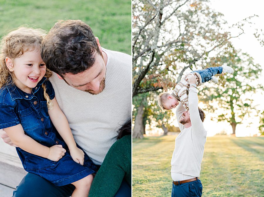 dad playing with kids