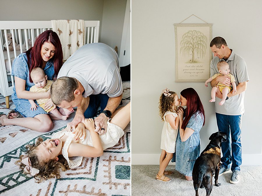family of 4 at powell home milestone session