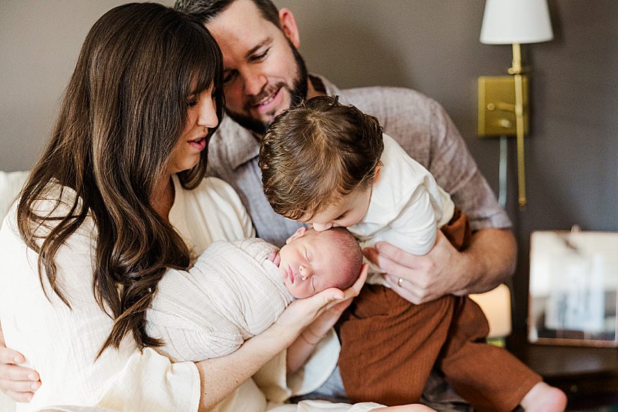 family of four at powell home newborn session