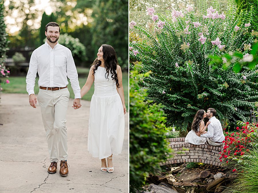 couple sitting on stone bridge