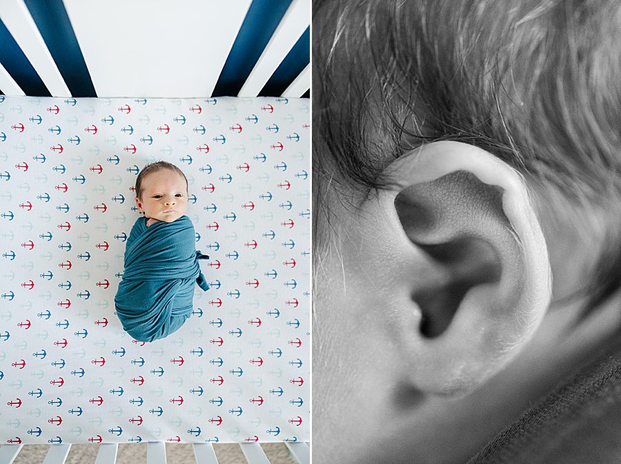 upclose of baby ear at chattanooga newborn session