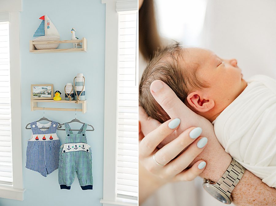 blue baby outfits at chattanooga newborn session